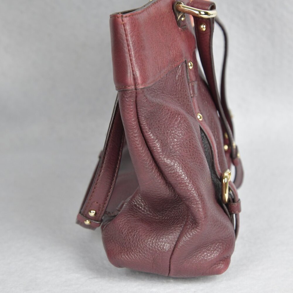 Etienne Aigner Burgundy Leather Shoulder Bag - Picture 9 of 9